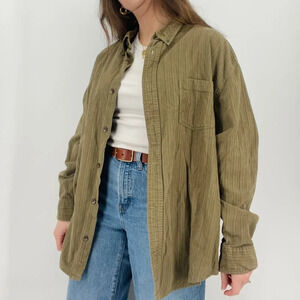 granola girl corduroy earthy tone button down 100% cotton size xl